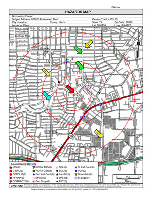 MapPro Real Estate Mapping Software Environmental Hazard Map